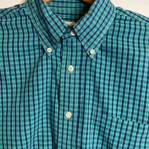 Brooks Brothers size medium green, and blue plaid 100% cotton men’s shirt